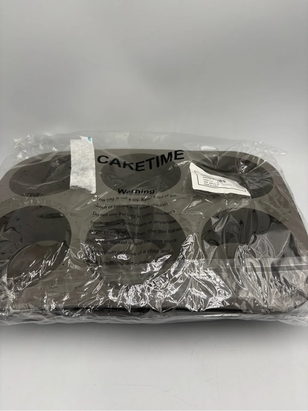 CAKETIME Silicone Muffin Pan Set 12-Cup Gray Metal Reinforced Frame New